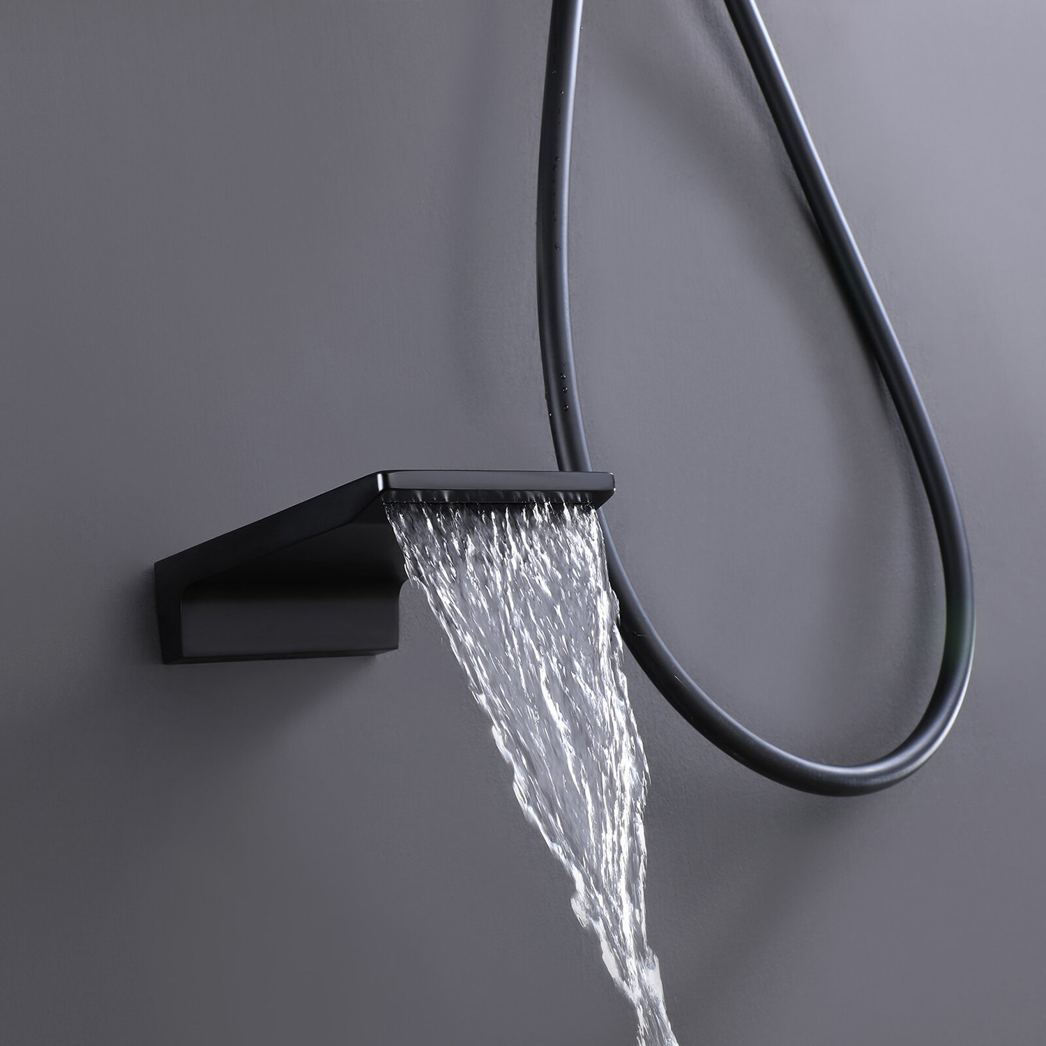 Juego combinado de ducha mezclador tipo lluvia negro de lujo para baño de 12 pulgadas con certificación Aquacubic cUPC