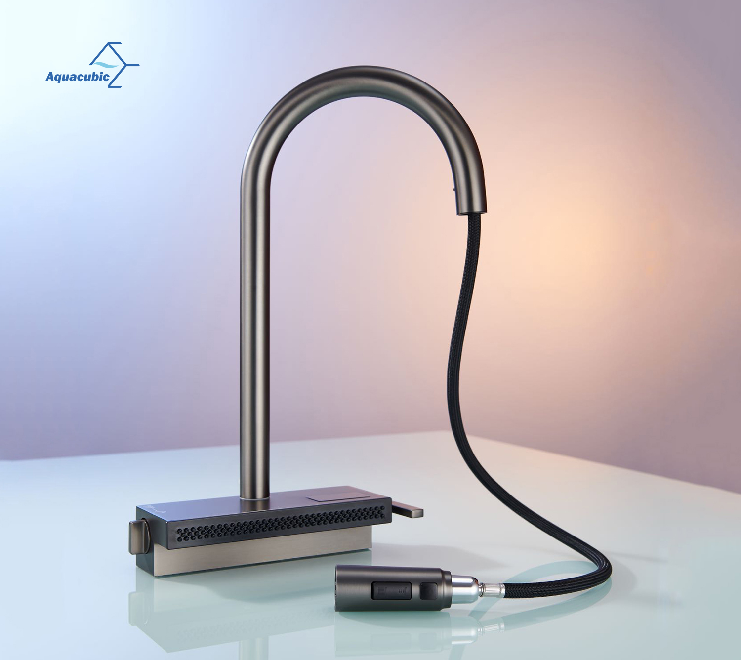 Grifo de cocina de cascada con pantalla inteligente, cabezal de pulverización de doble función abatible comercial, gran oferta personalizado de fábrica