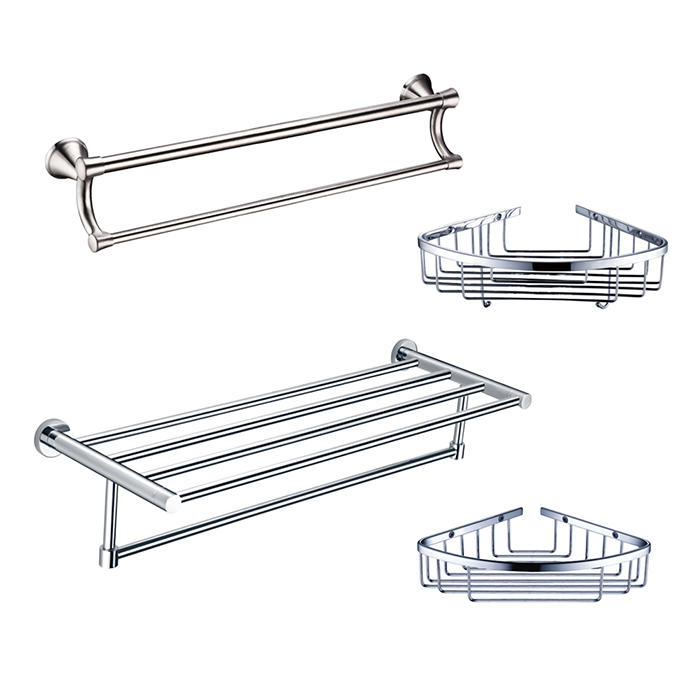 Cinco productos de accesorios de baño hacen que el baño esté limpio y ordenado.