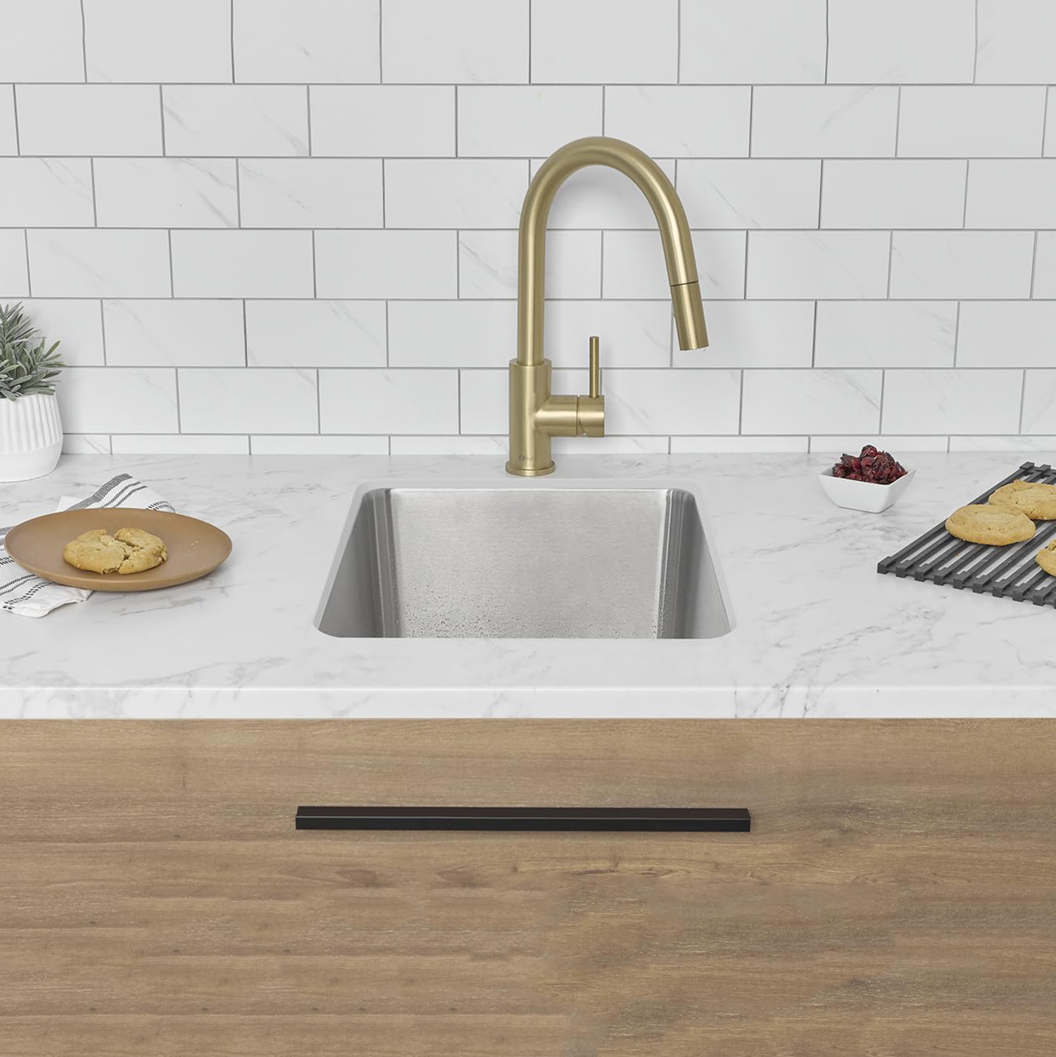 Fregadero de cocina de 15 pulgadas, pequeño, de alta calidad, de acero inoxidable 304, sin aranceles, mostrador de lavado profundo, envío desde Tailandia