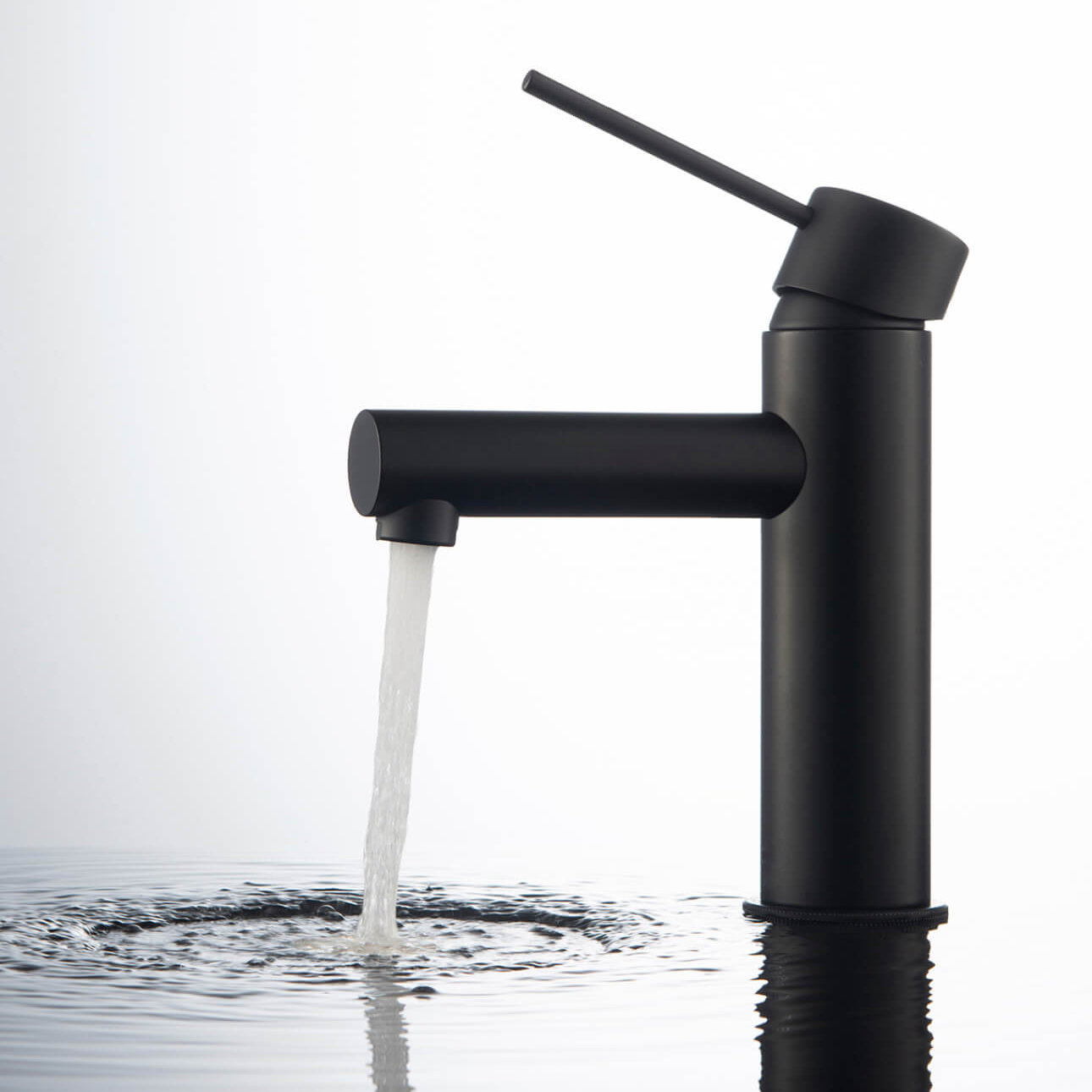 Grifo de baño de un solo orificio directo de fábrica excelente negro