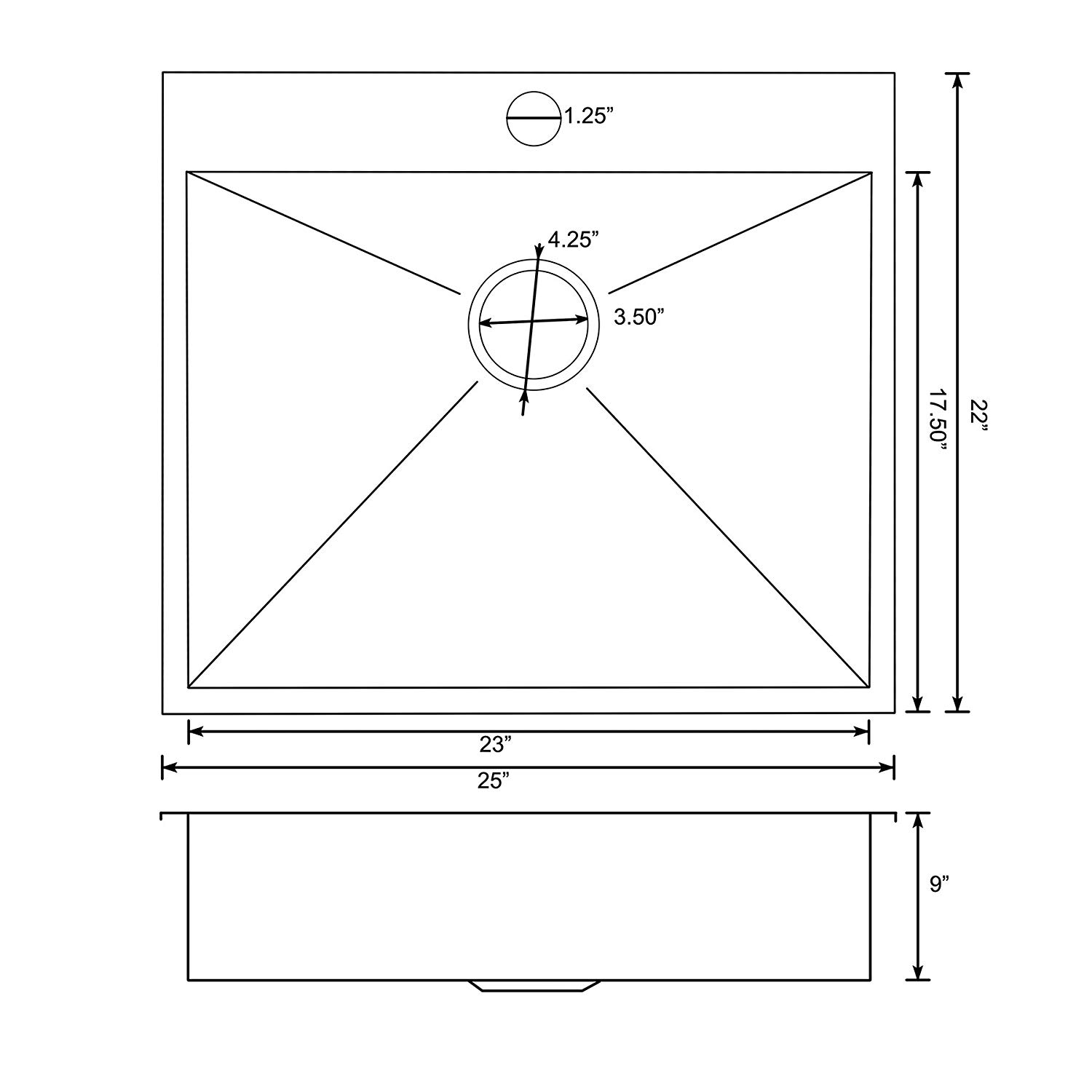 Fregadero de cocina de acero inoxidable hecho a mano de montaje doble con orificio para grifo