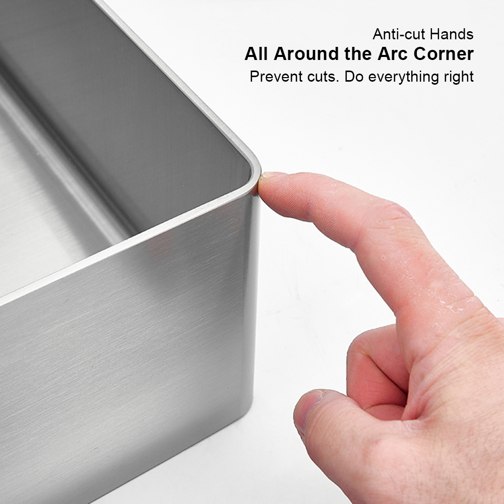 Lavabos rectangulares de decoración de hotel de diseño moderno, lavabos de baño, fregadero de acero inoxidable 304