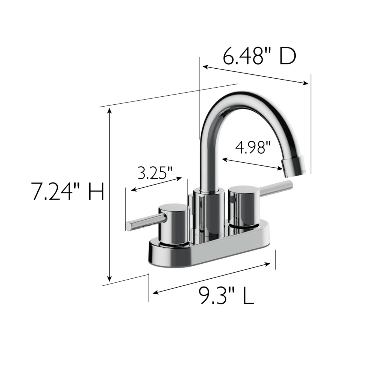 Grifo de lavabo moderno de 3 orificios, juego central de 4 pulgadas, 2 manijas, grifo de baño cromado para caravana