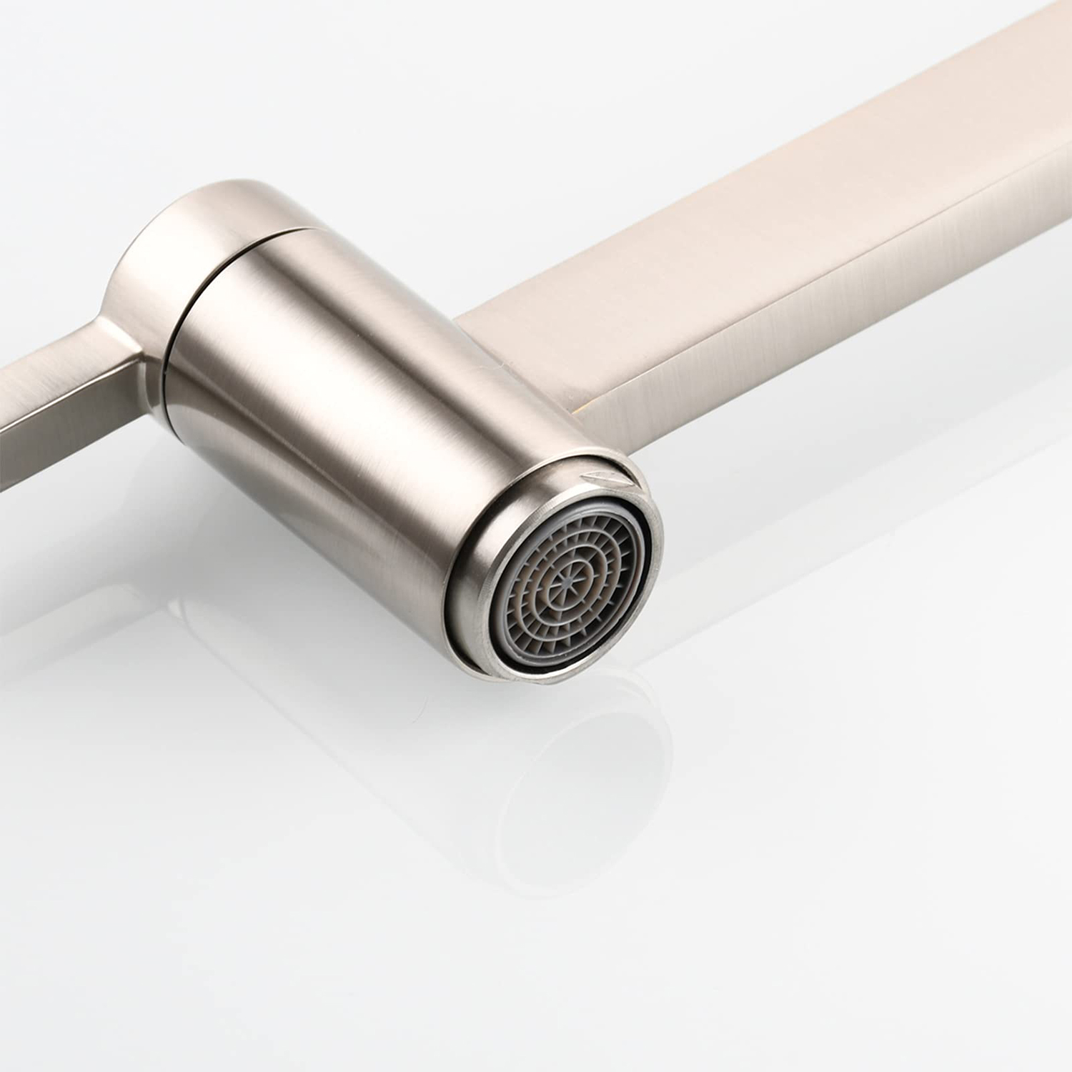 Grifo de cocina para llenado de ollas Aquacubic, grifo de olla de montaje en pared de níquel cepillado con brazos plegables para fregadero de cocina