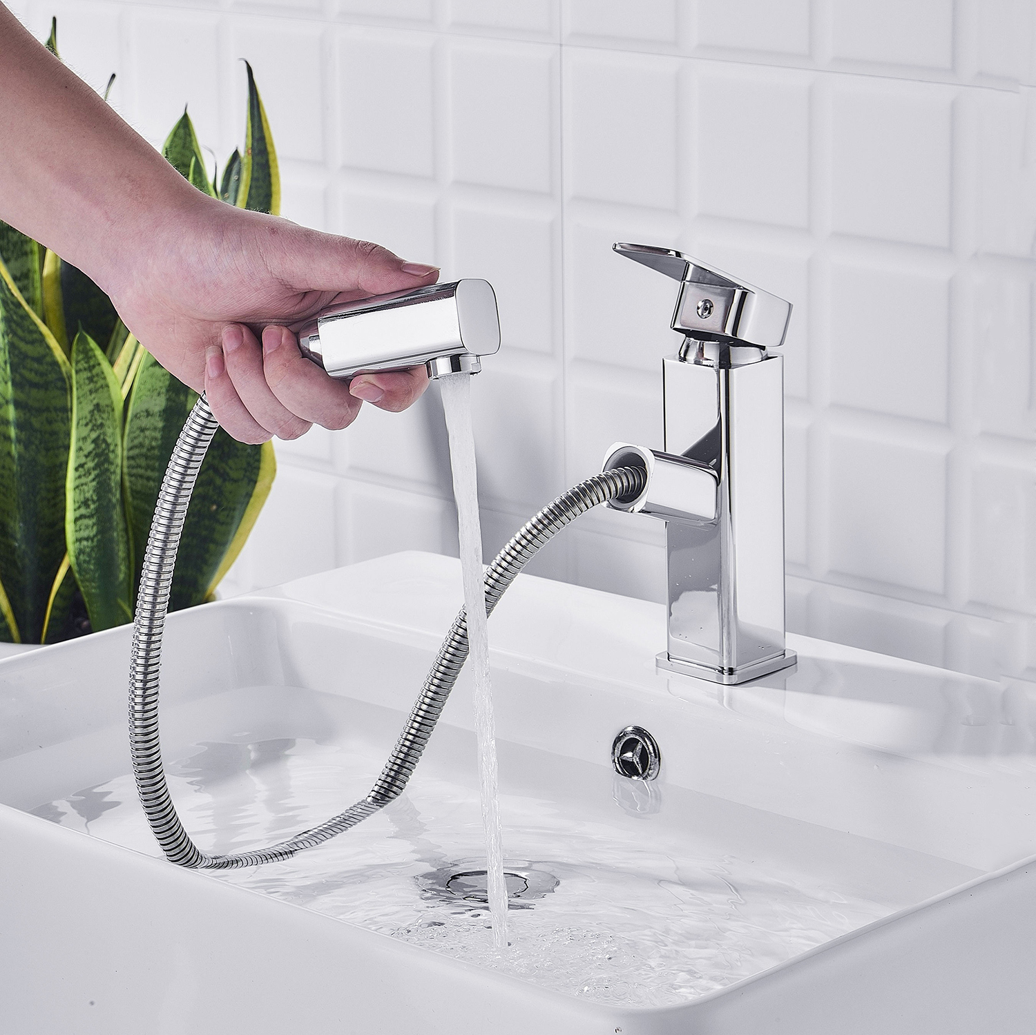 Grifo de baño de alta calidad con cuerpo de latón, grifo de agua fría y caliente con un solo mango, grifo de lavabo, grifo de baño en cascada