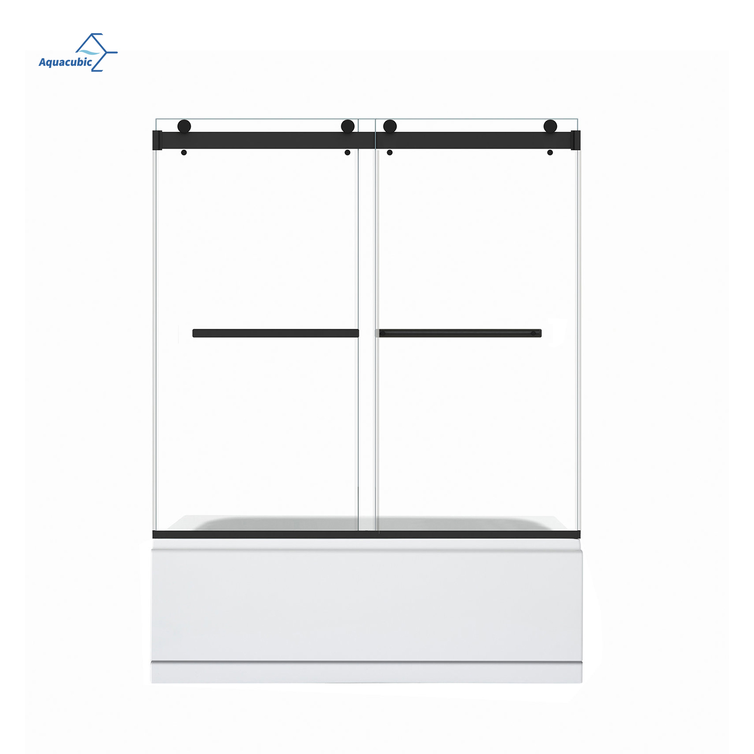 Cuarto de ducha sin marco OEM ODM Puerta de ducha de acero inoxidable de vidrio templado doble deslizante para bañera