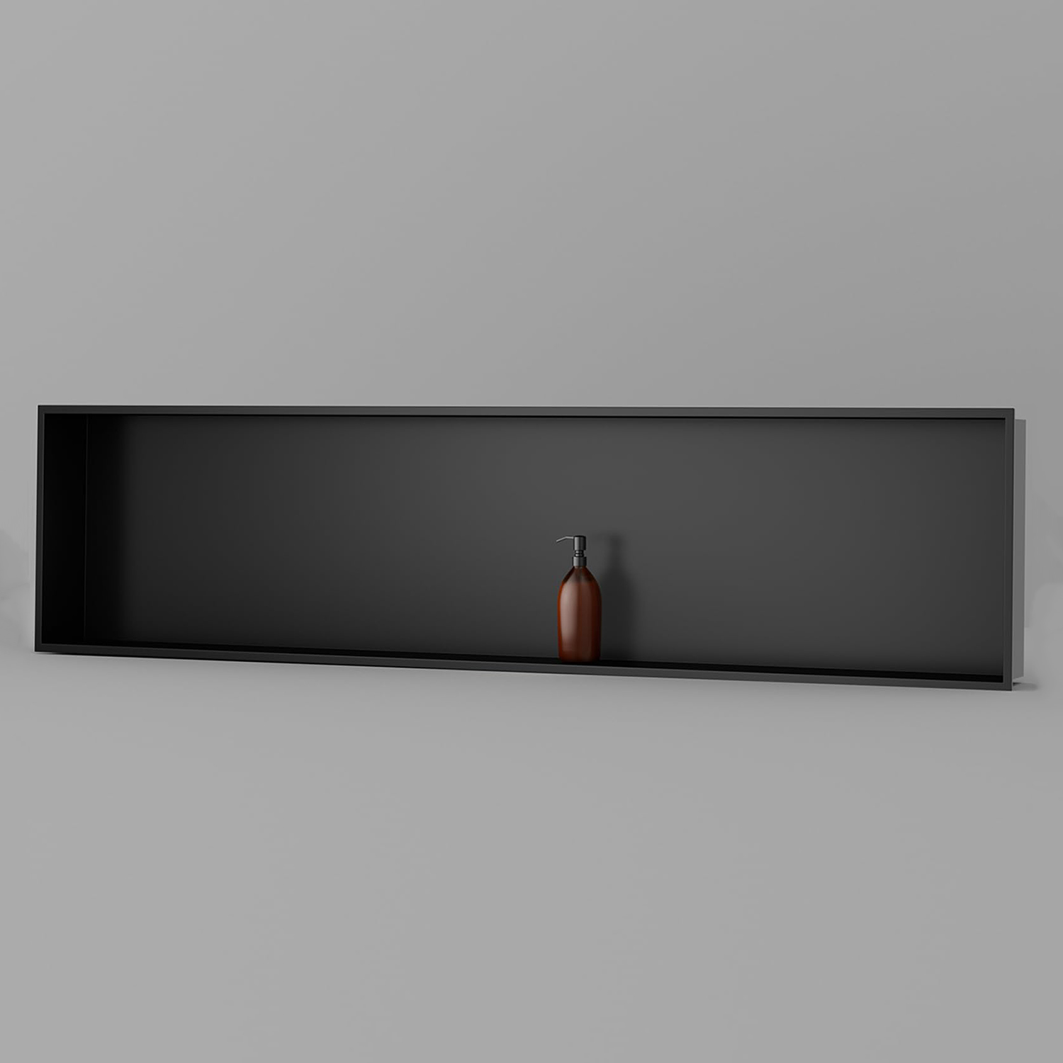 Gran oferta, nicho de metal empotrado para decoración de baño, nicho de ducha negro grande de 48 pulgadas