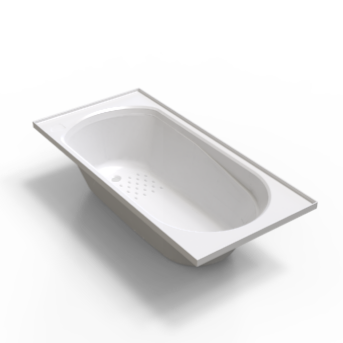 Bañera independiente de diseño contemporáneo de acrílico blanco brillante AB1657