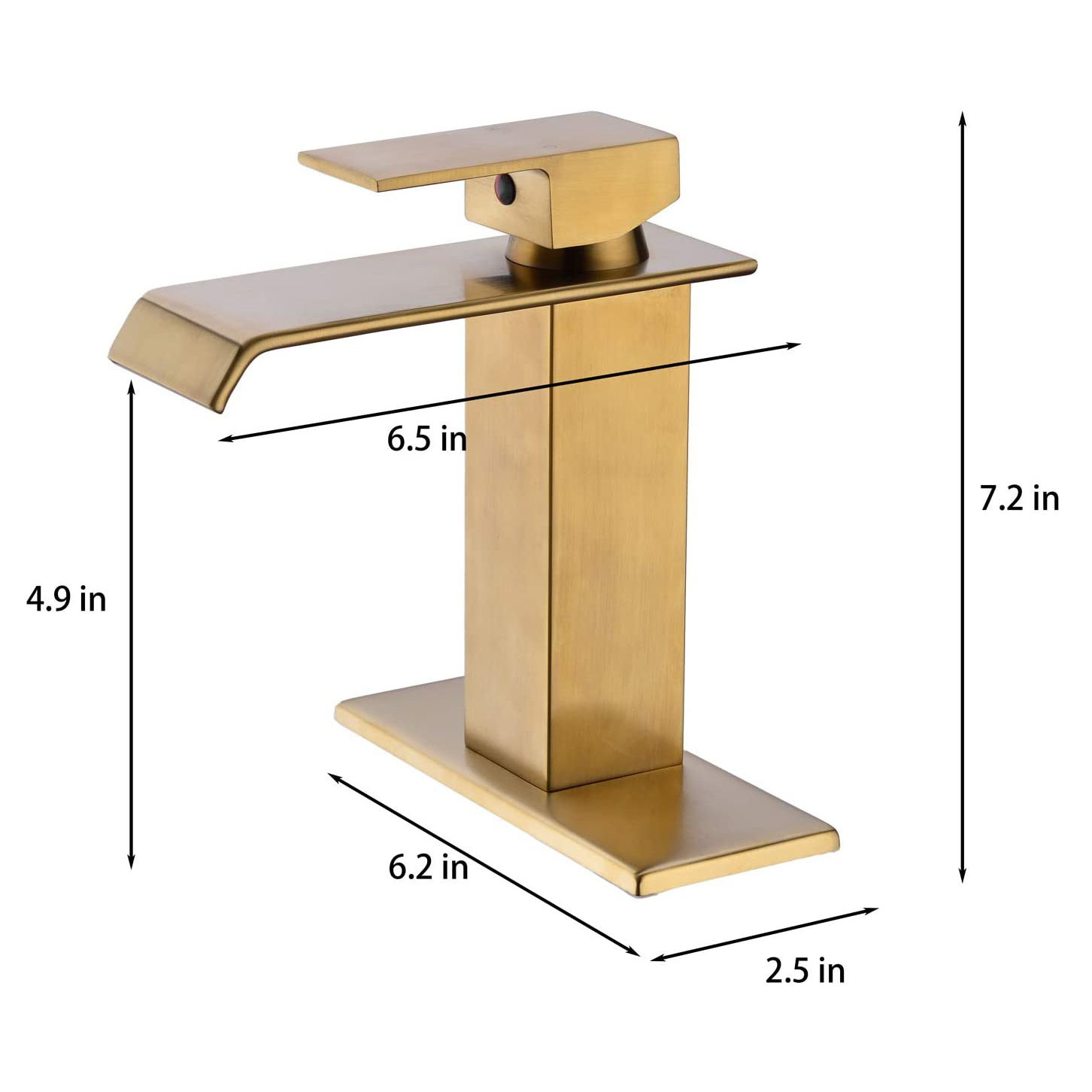 Aquacubic OEM moderno cUPC níquel cepillado SUS304 grifo de lavabo de cascada cepillado