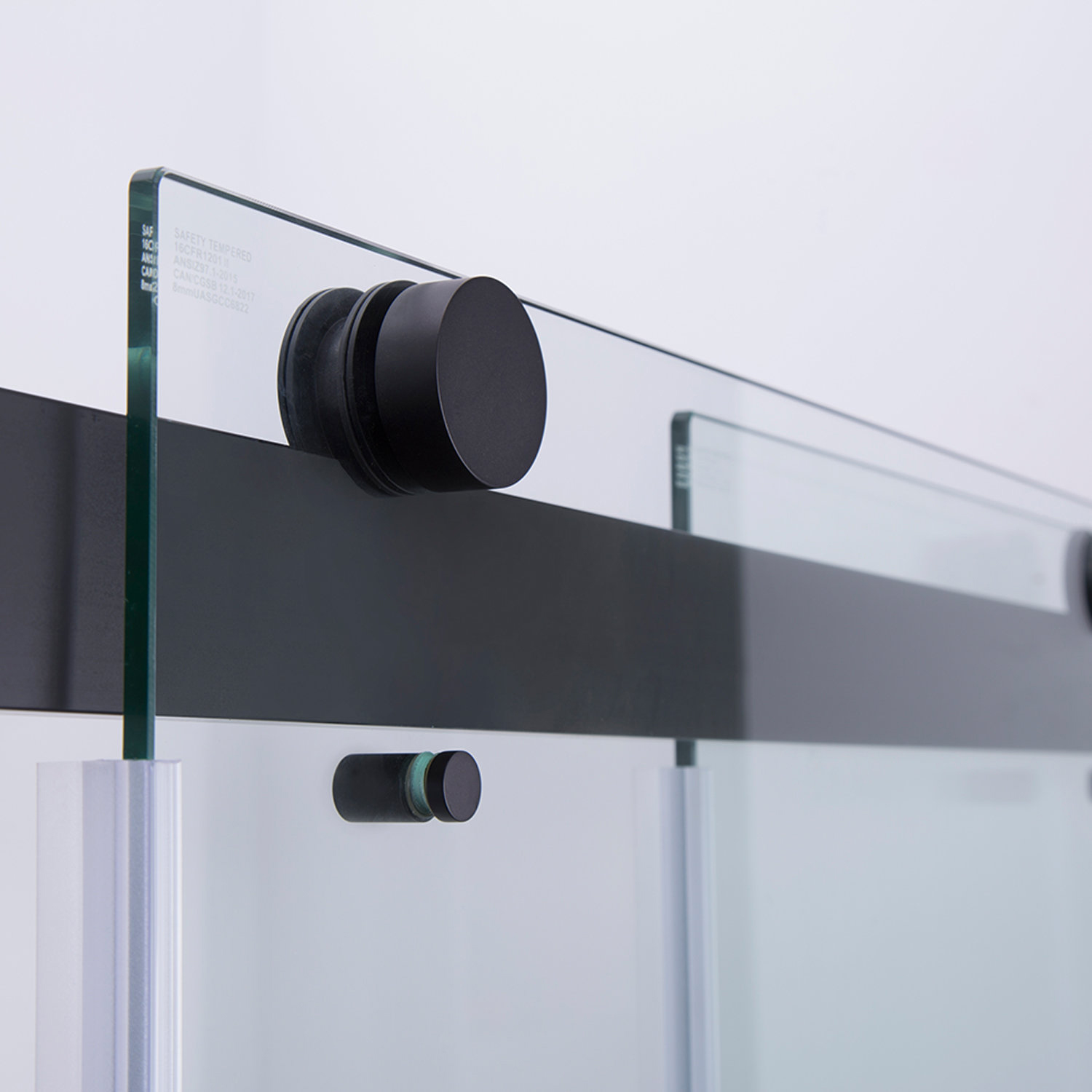 Puerta de ducha corrediza para cuartos de baño sin marco, herrajes modernos de acero inoxidable resistente al agua