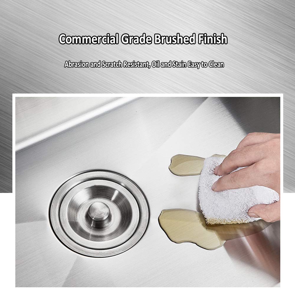 Fregadero de cocina de montaje superior hecho a mano de acero inoxidable de 27 pulgadas con grifo 