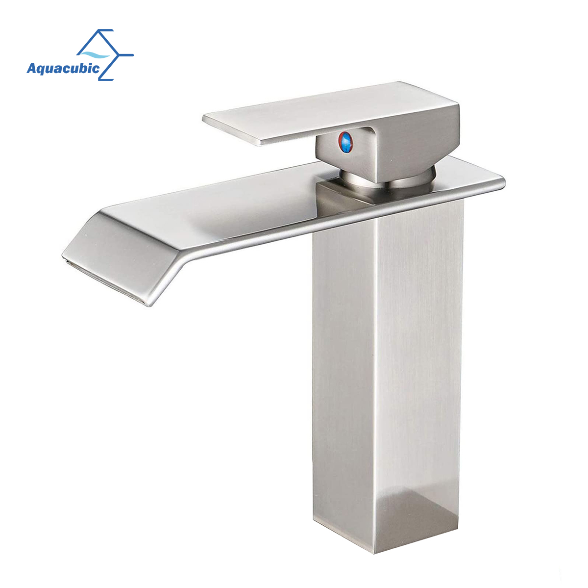 Aquacubic cUPC grifo monomando para lavabo de níquel cepillado, grifo para lavabo de baño