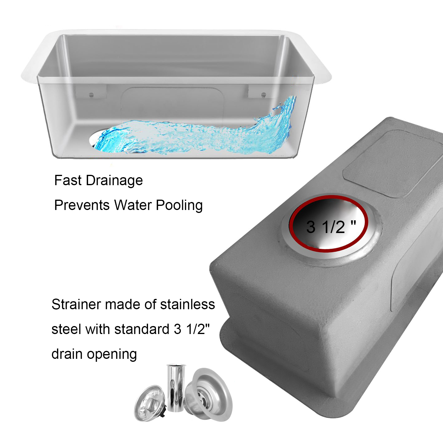 Lavabo al por mayor del fregadero de la caravana de la cocina de Undermount RV del fregadero de la autocaravana del acero inoxidable de la cocina