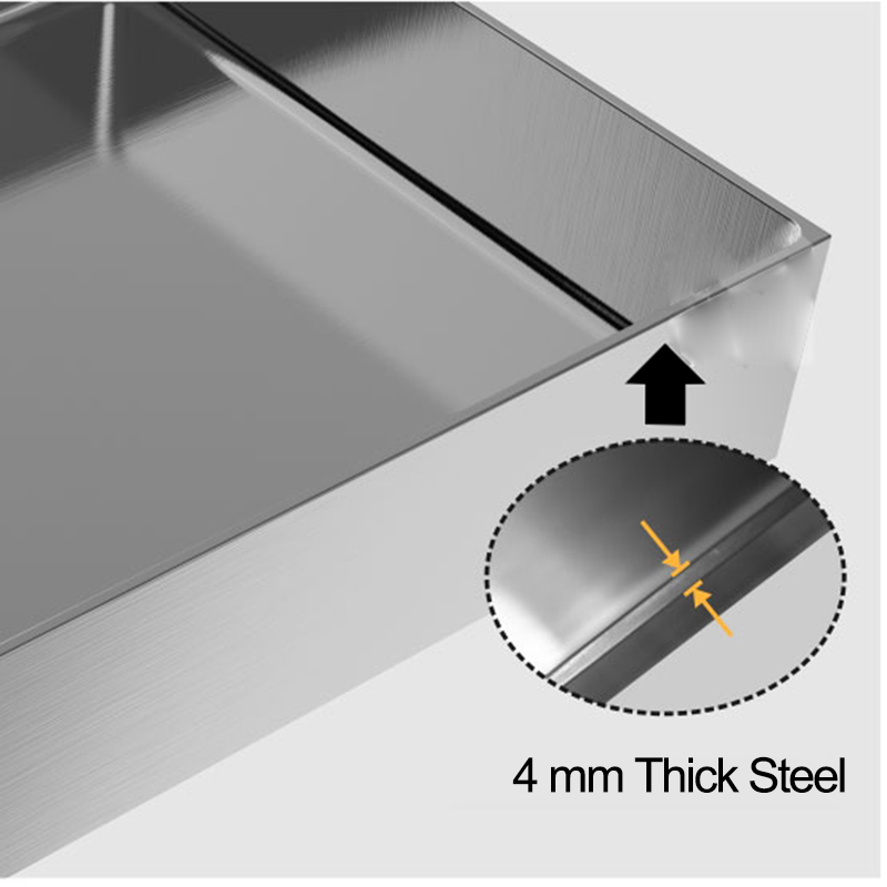 Lavabo nano rectangular de acero inoxidable a la moda para baño sobre lavabo artístico
