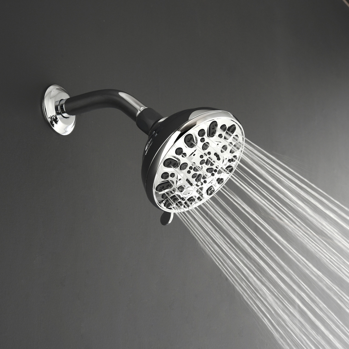 Ducha de lluvia de 5 pulgadas, 7 rociadores de alta calidad, cabezal de ducha de baño ajustable, soporte de pared, cabezal de ducha de lluvia
