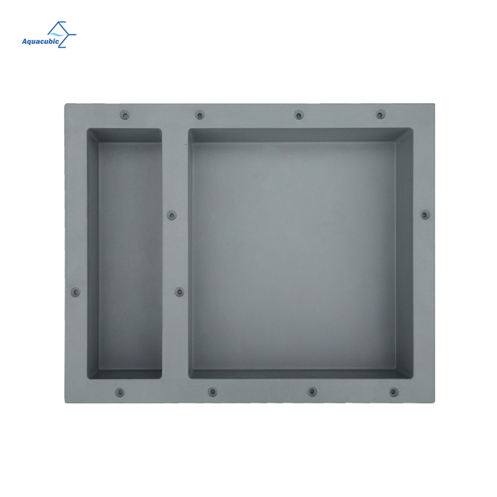 Nicho de pared de ducha rectangular listo para azulejos, fácil para collage de bricolaje, estante de ducha empotrado Glasstone SMC
